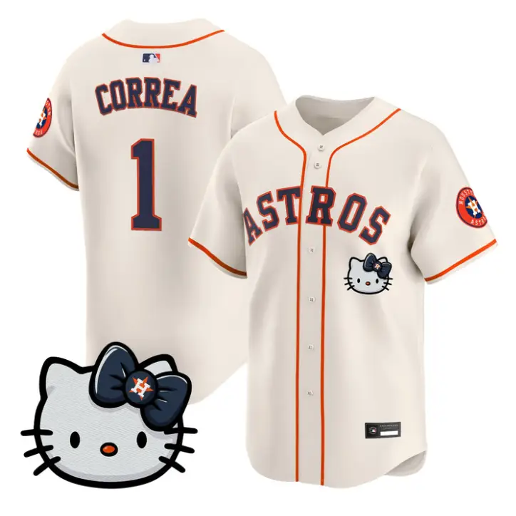 Carlos Correa Jersey #1 Houston Astros Hello Kitty Premier Stitched by My Store