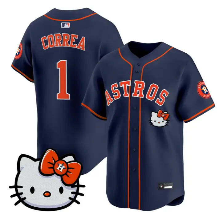 Carlos Correa Jersey #1 Houston Astros Hello Kitty Premier Stitched by My Store