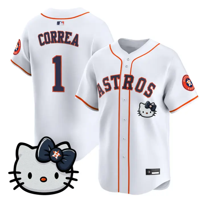 Carlos Correa Jersey #1 Houston Astros Hello Kitty Premier Stitched by My Store