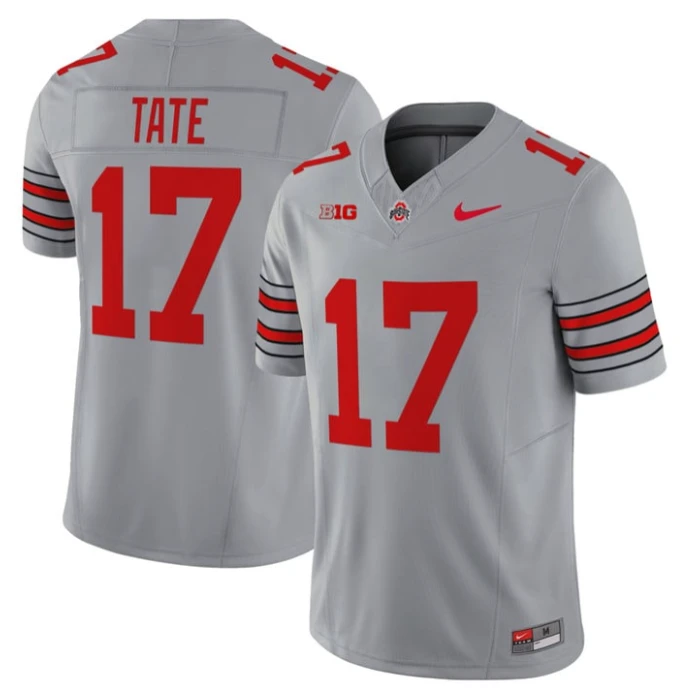 Carnell Tate Jersey #17 Ohio State Heritage Stripe 2025-26 Stitched Gray by My Store