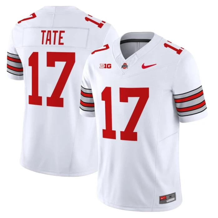 Carnell Tate Jersey #17 Ohio State Heritage Stripe 2025-26 Stitched White by My Store