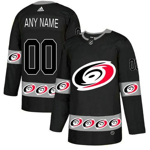 Carolina Hurricanes Custom Black Team Logos Fashion Jersey by Hockey David