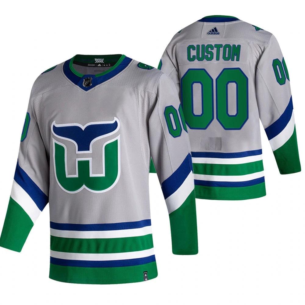 Carolina Hurricanes Custom Grey 2020-21 Reverse Retro Alternate NHL Jersey by Hockey David