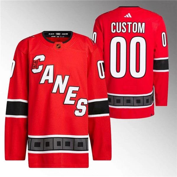 Carolina Hurricanes Custom Red 2022-23 Reverse Retro Stitched Jersey by Hockey David