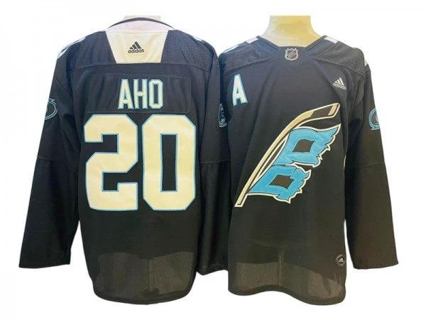 Carolina Hurricanes #20 Sebastian Aho Black 2022 Panthers Night Jersey by Hockey David