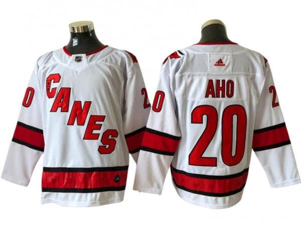 Carolina Hurricanes #20 Sebastian Aho White Away Jersey by Hockey David