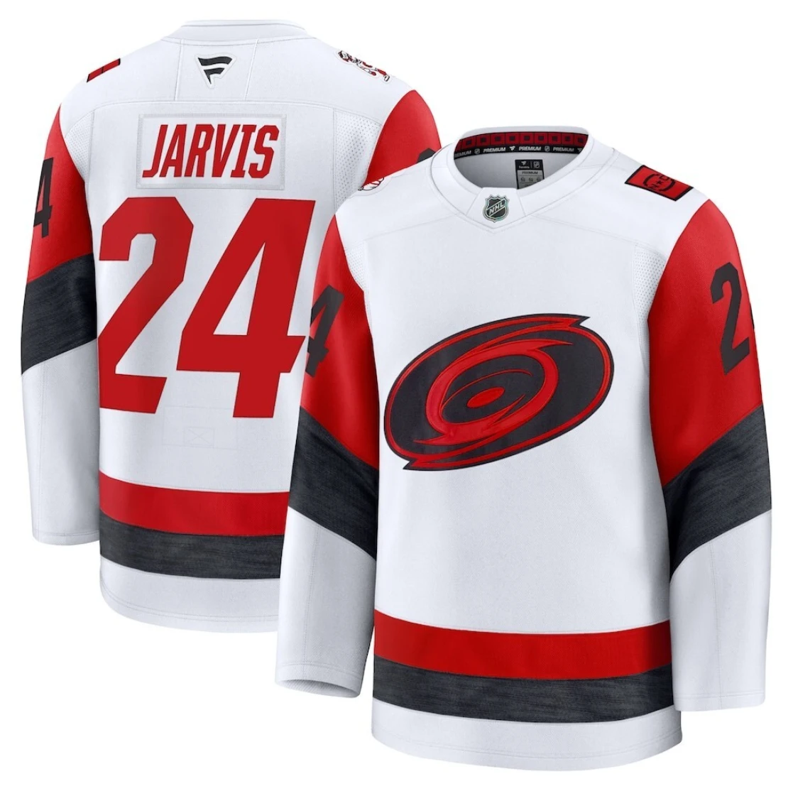 Carolina Hurricanes #24 Seth Jarvis Jersey Away Premium Stitched White by Hockey David