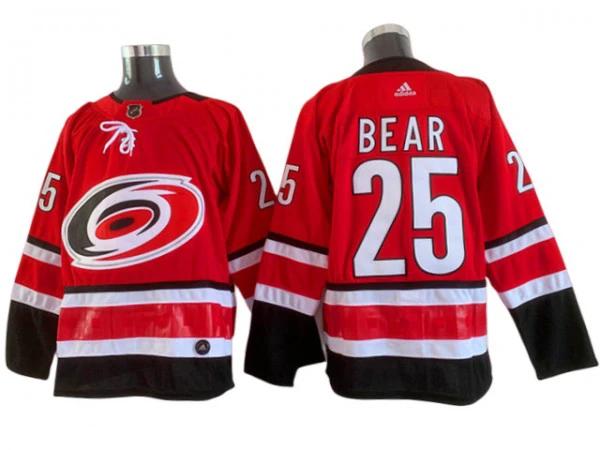 Carolina Hurricanes #25 Ethan Bear Red Home Jersey by Hockey David