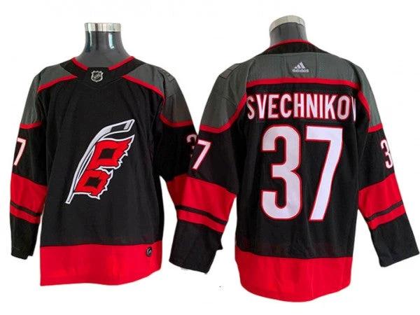 Carolina Hurricanes #37 Andrei Svechnikov Black Alternate Jersey by Hockey David