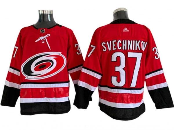 Carolina Hurricanes #37 Andrei Svechnikov Red Home Jersey by Hockey David