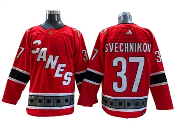 Carolina Hurricanes #37 Andrei Svechnikov Red Reverse Retro 2.0 Jersey by Hockey David