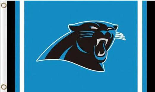 Carolina Panthers Logo Stripe Flag 3X5 Ft Polyester Banner USA 90x150cm by flagsjustdoit
