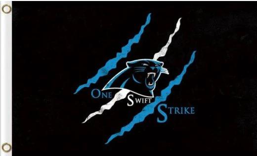 Carolina Panthers ONE SWIFT STRIKE Flag 3X5 Ft Polyester Banner USA 90x150cm by flagsjustdoit