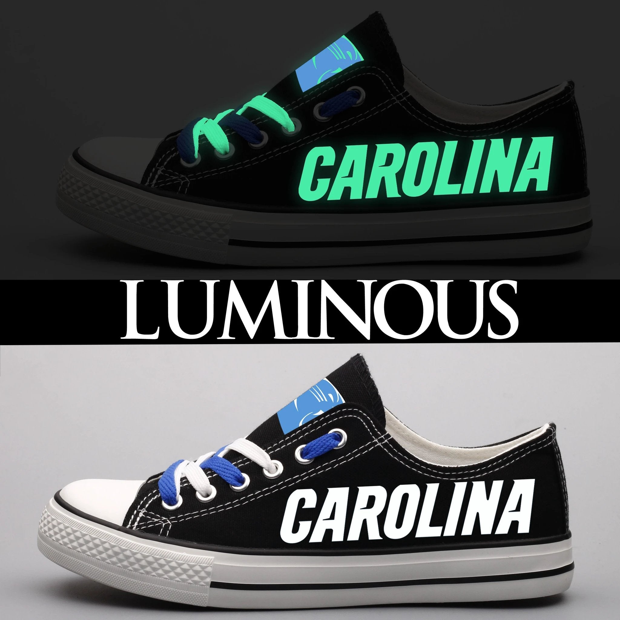 Carolina Panthers Low Top Canvas Sport Sneakers Shoes For Men Women Fans by Crocs