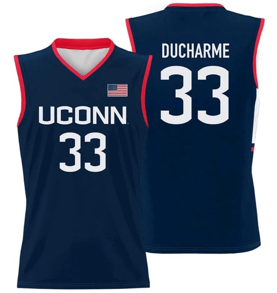 Caroline Ducharme Jersey UConn Huskies College Basketball Navy #33 by My store basketball
