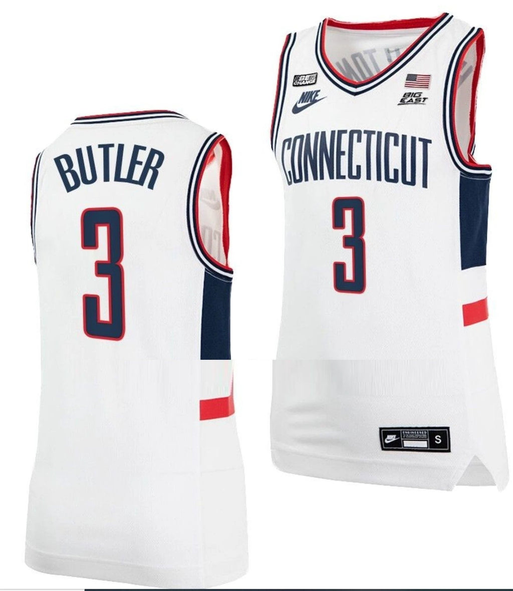 Caron Butler Jersey UConn Huskies College Basketball Alumni White #3 by My store basketball