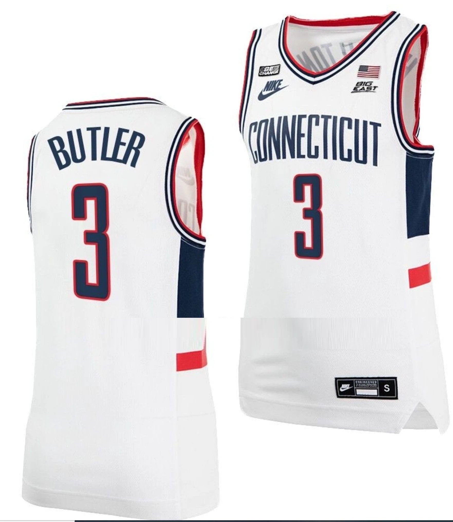 Caron Butler Jersey UConn Huskies College Basketball Alumni White #3 by My store basketball