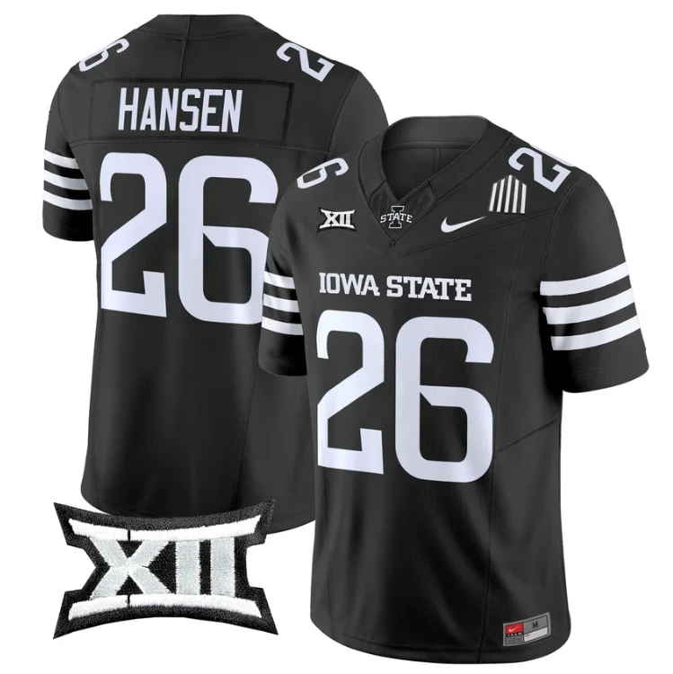 Carson Hansen Jersey #26 Iowa State Cyclones 2025 Limited Stitched Black by My Store NCAA Football Jerseys