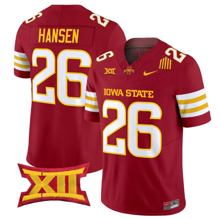 Carson Hansen Jersey #26 Iowa State Cyclones 2025 Limited Stitched Cardinal by My Store NCAA Football Jerseys