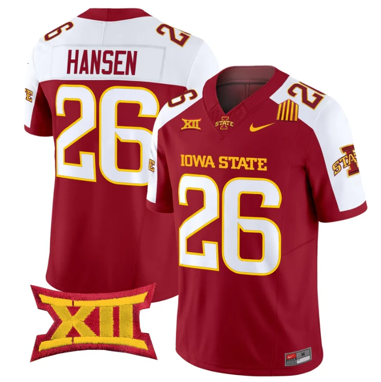 Carson Hansen Jersey #26 Iowa State Cyclones 2025 Limited Stitched Cardinal Alter by My Store NCAA Football Jerseys