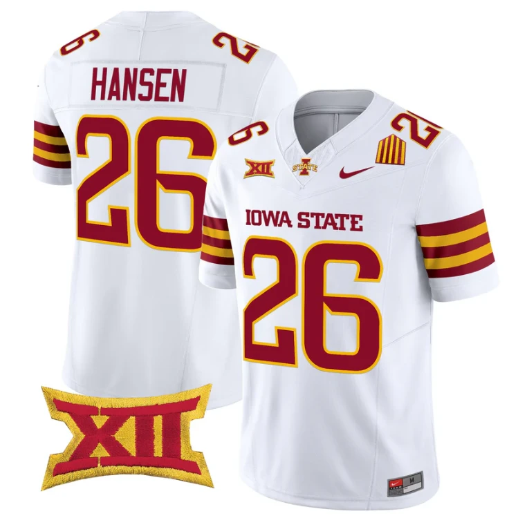 Carson Hansen Jersey #26 Iowa State Cyclones 2025 Limited Stitched White by My Store NCAA Football Jerseys