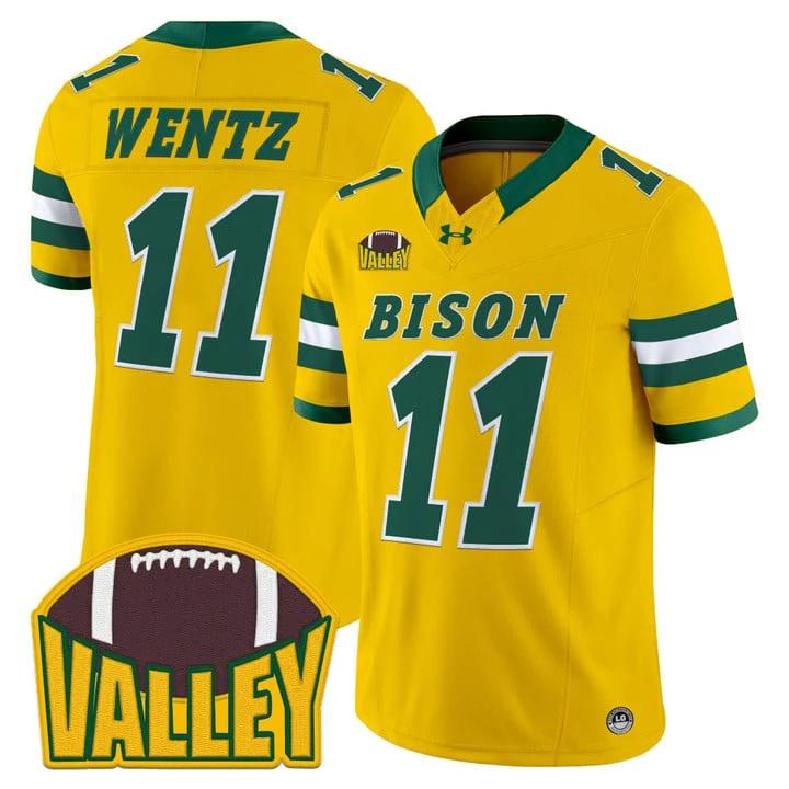 Carson Wentz Jersey #11 North Dakota State Bison 2025 Limited Stitched by My Store NCAA Football Jerseys