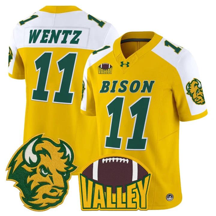 Carson Wentz Jersey #11 North Dakota State Bison 2025 Limited Stitched by My Store NCAA Football Jerseys