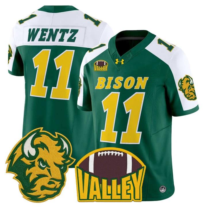 Carson Wentz Jersey #11 North Dakota State Bison 2025 Limited Stitched by My Store NCAA Football Jerseys