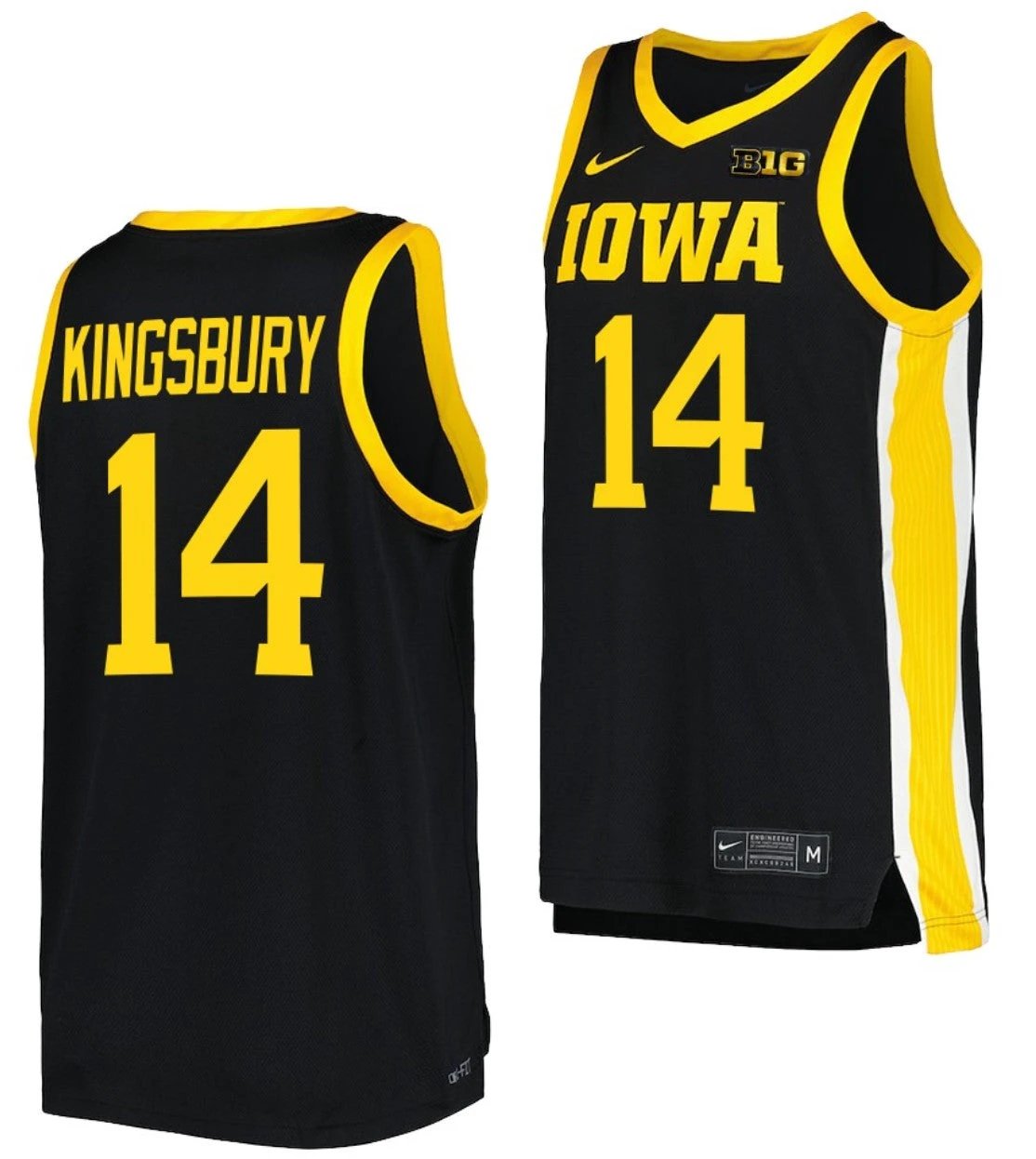 Carter Kingsbury Jersey Iowa Hawkeyes College Basketball Black #14 by My store basketball