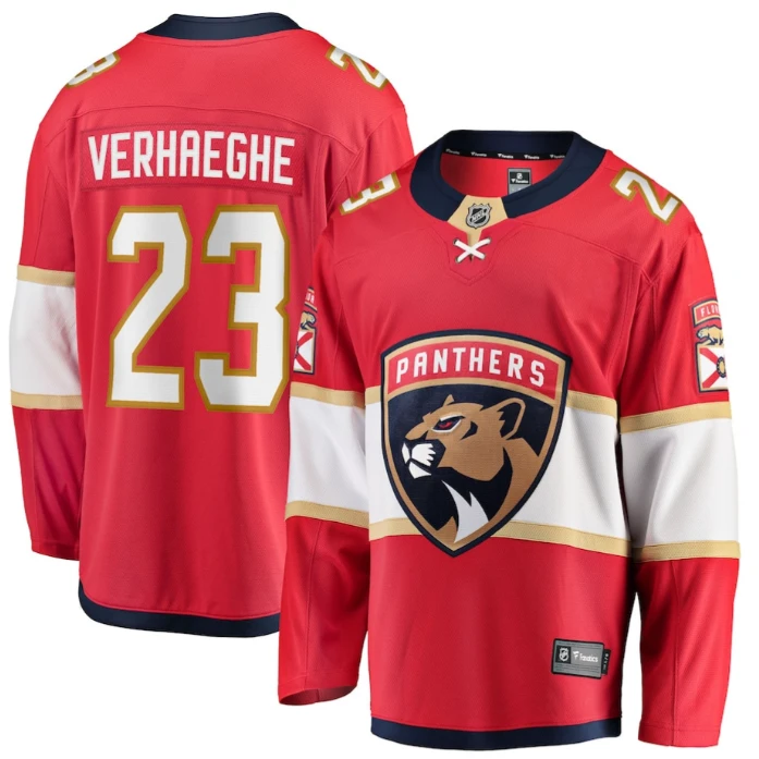 Carter Verhaeghe 23 Florida Panthers 2025 Breakaway Player Men Jersey Red by Hockey David