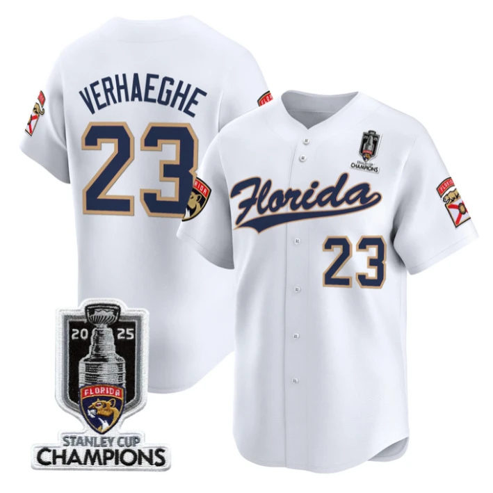Carter Verhaeghe Jersey #23 Florida Panthers 2025 Stanley Cup Champions White by My Store