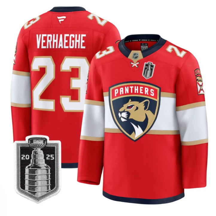 Carter Verhaeghe Jersey #23 Florida Panthers 2025 Stanley Cup Final Stitched Red by Hockey David