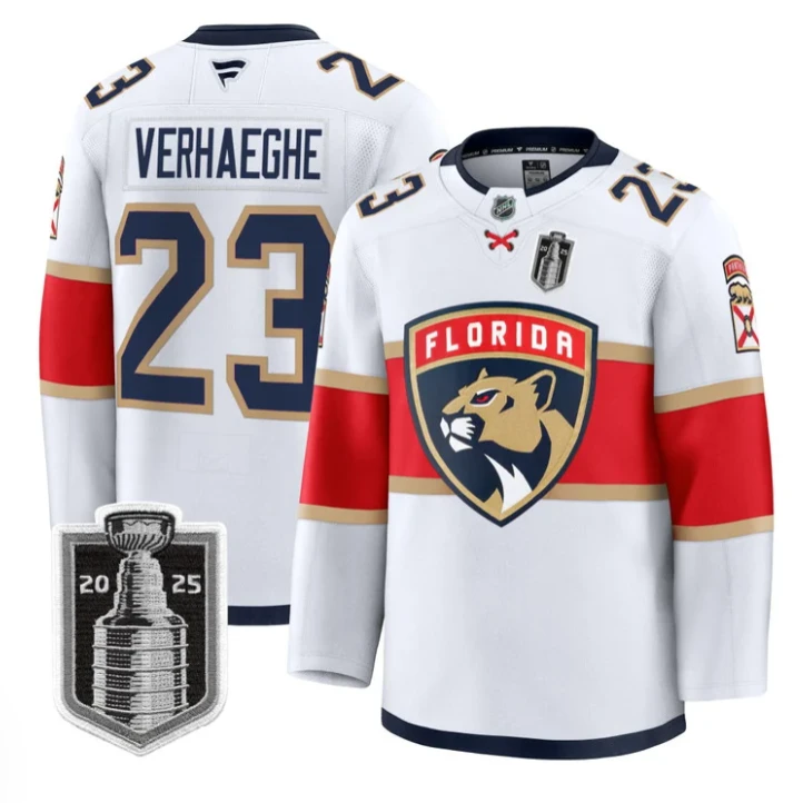 Carter Verhaeghe Jersey #23 Florida Panthers 2025 Stanley Cup Final Stitched White by Hockey David