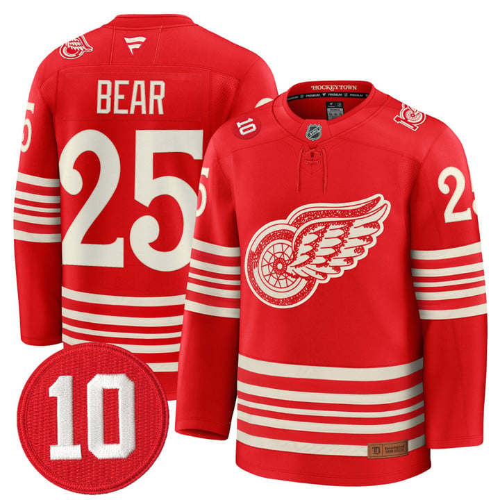 Carter Bear Jersey #25 Detroit Red Wings #10 Alex Delvecchio Honoring Stitched by Hockey David
