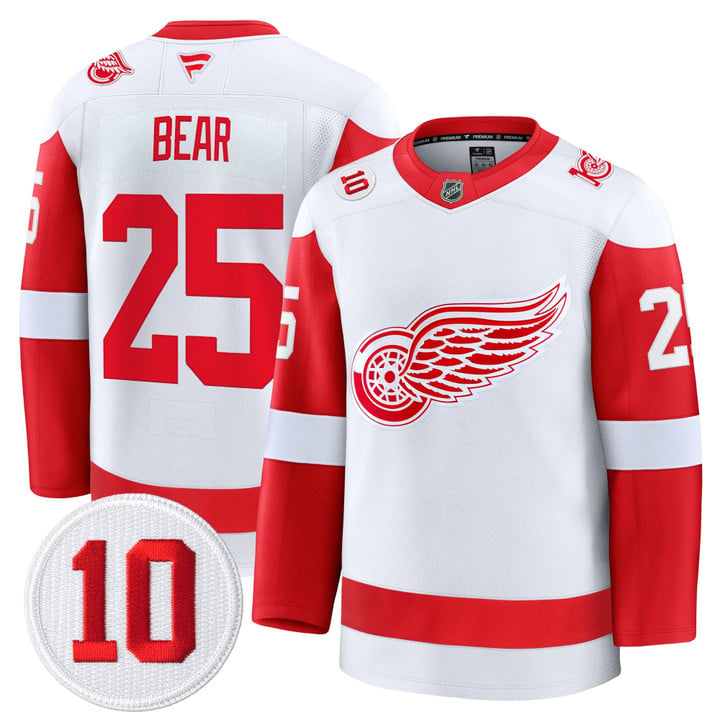 Carter Bear Jersey #25 Detroit Red Wings #10 Alex Delvecchio Honoring Stitched by Hockey David