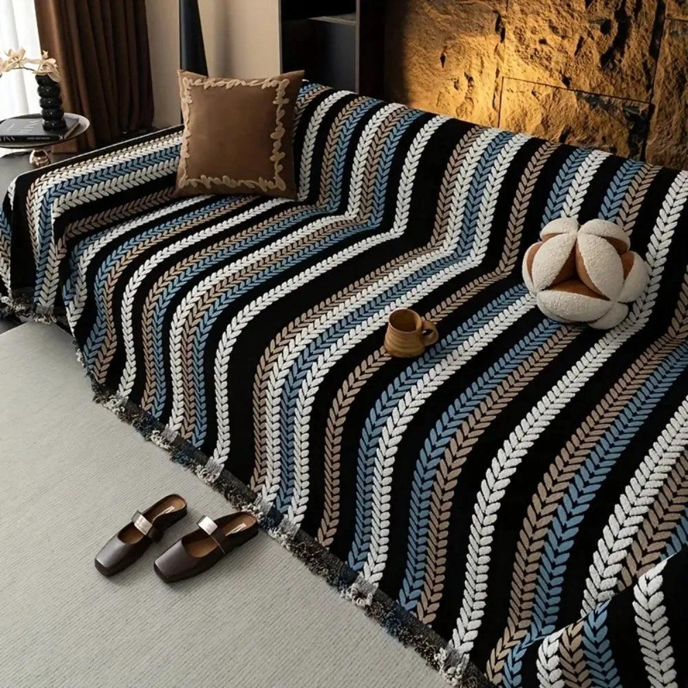 Cascade Stripe Sofa Cover by Casa & Beyond