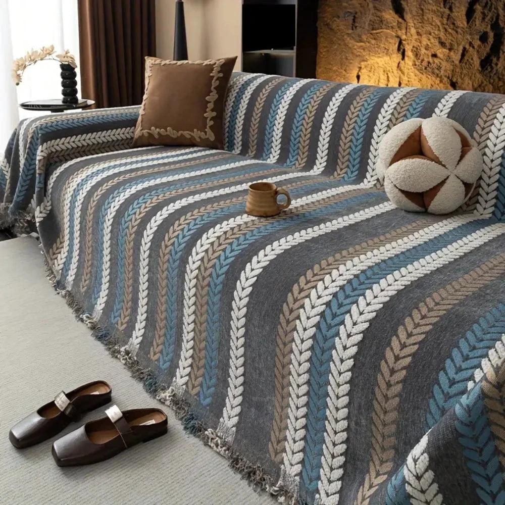 Cascade Stripe Sofa Cover by Casa & Beyond