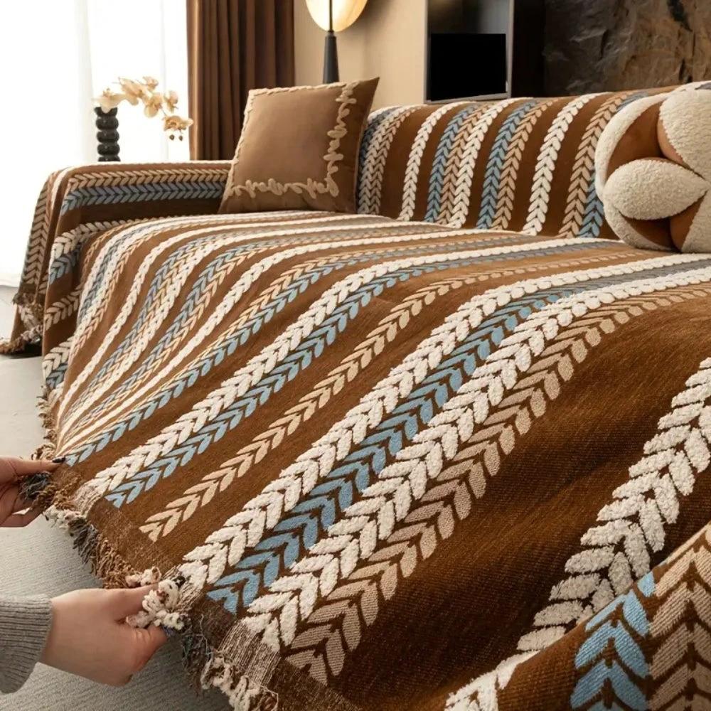 Cascade Stripe Sofa Cover by Casa & Beyond