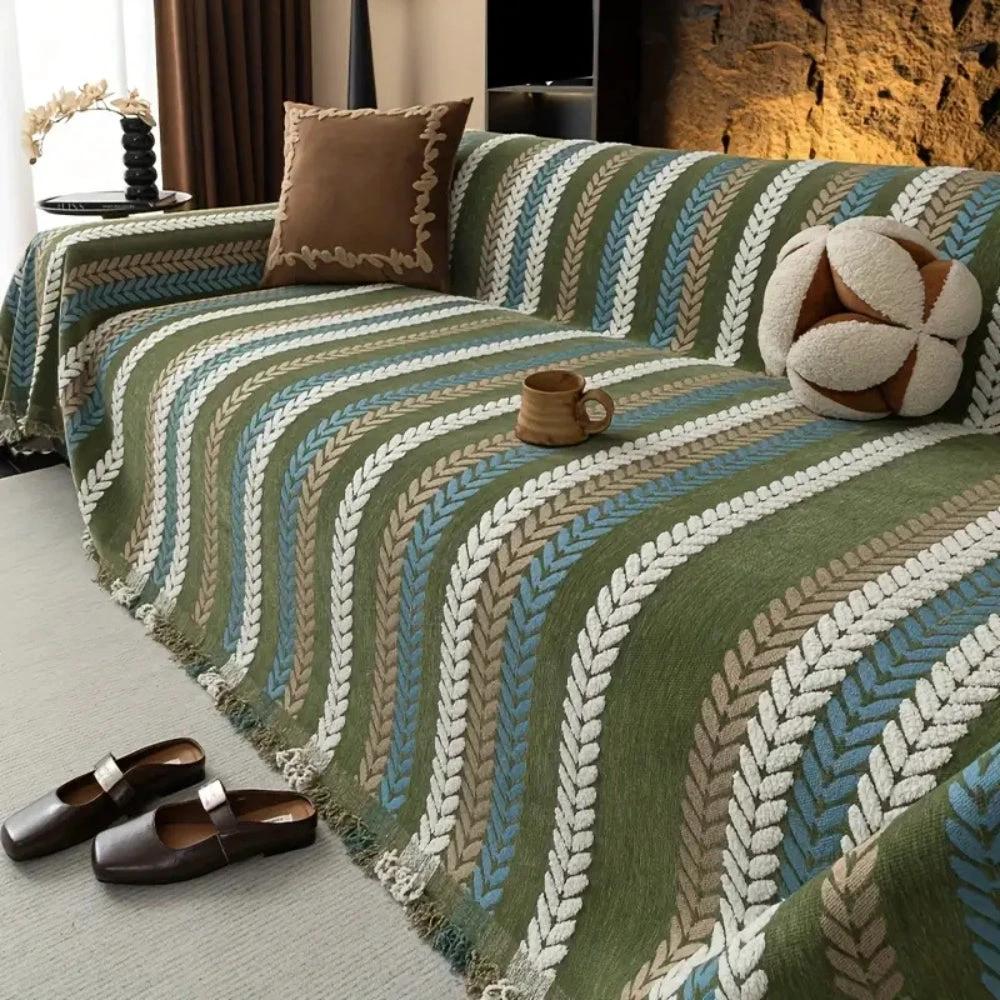Cascade Stripe Sofa Cover by Casa & Beyond