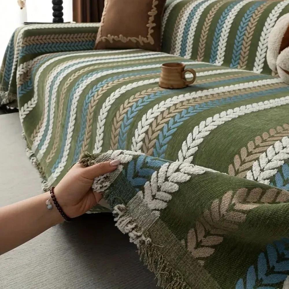 Cascade Stripe Sofa Cover by Casa & Beyond