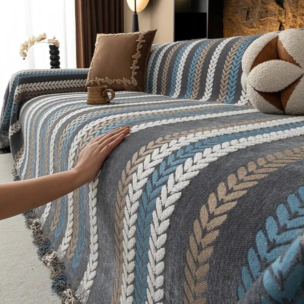 Cascade Stripe Sofa Cover by Casa & Beyond