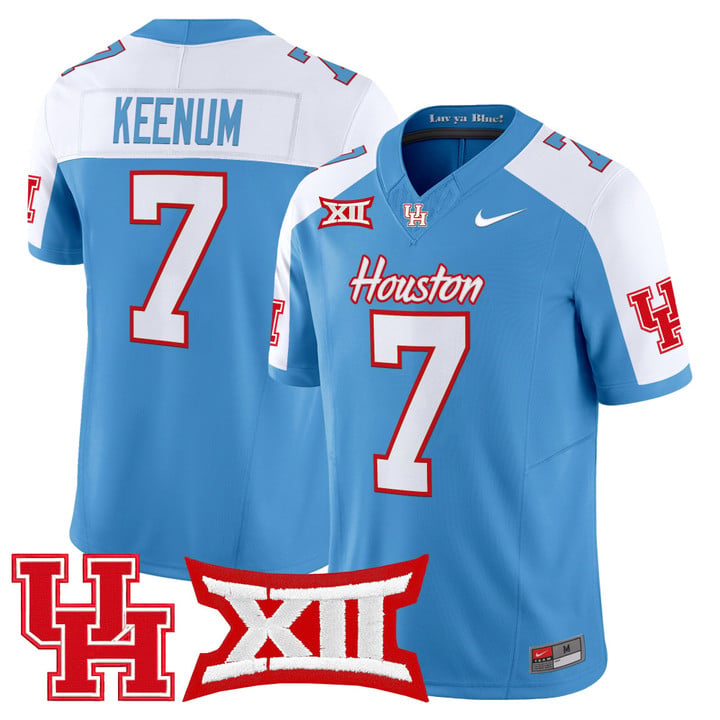 Case Keenum Jersey #7 Houston Cougars 2025 Oilers Inspired Stitched by My Store NCAA Football Jerseys