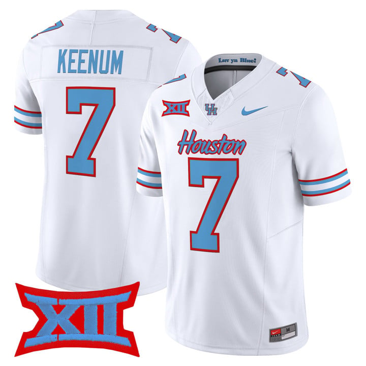 Case Keenum Jersey #7 Houston Cougars 2025 Oilers Inspired Stitched by My Store NCAA Football Jerseys