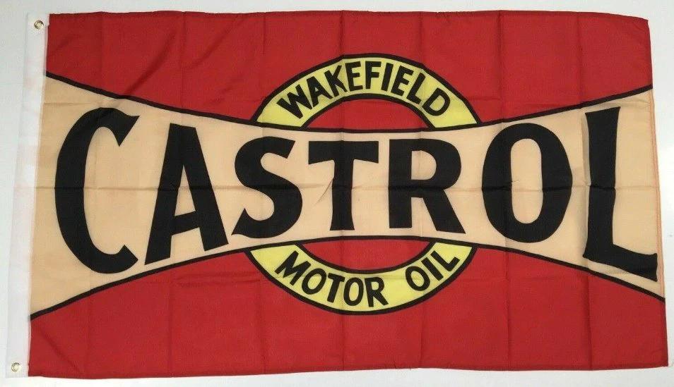 Castrol Wakefield Style 3 Banner Flag British Motor Oil Car Workshop Mechanic 3x5ft by flagsjustdoit