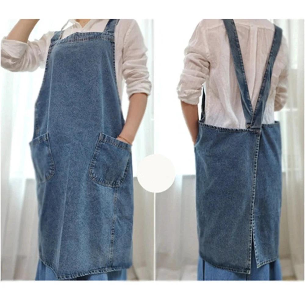 Casual Cotton Denim Pocket Apron by Casa & Beyond