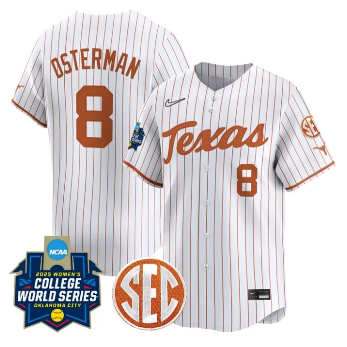 Cat Osterman Jersey #8 Texas Longhorns 2025 World Series Stitched Pinstripe by My Store