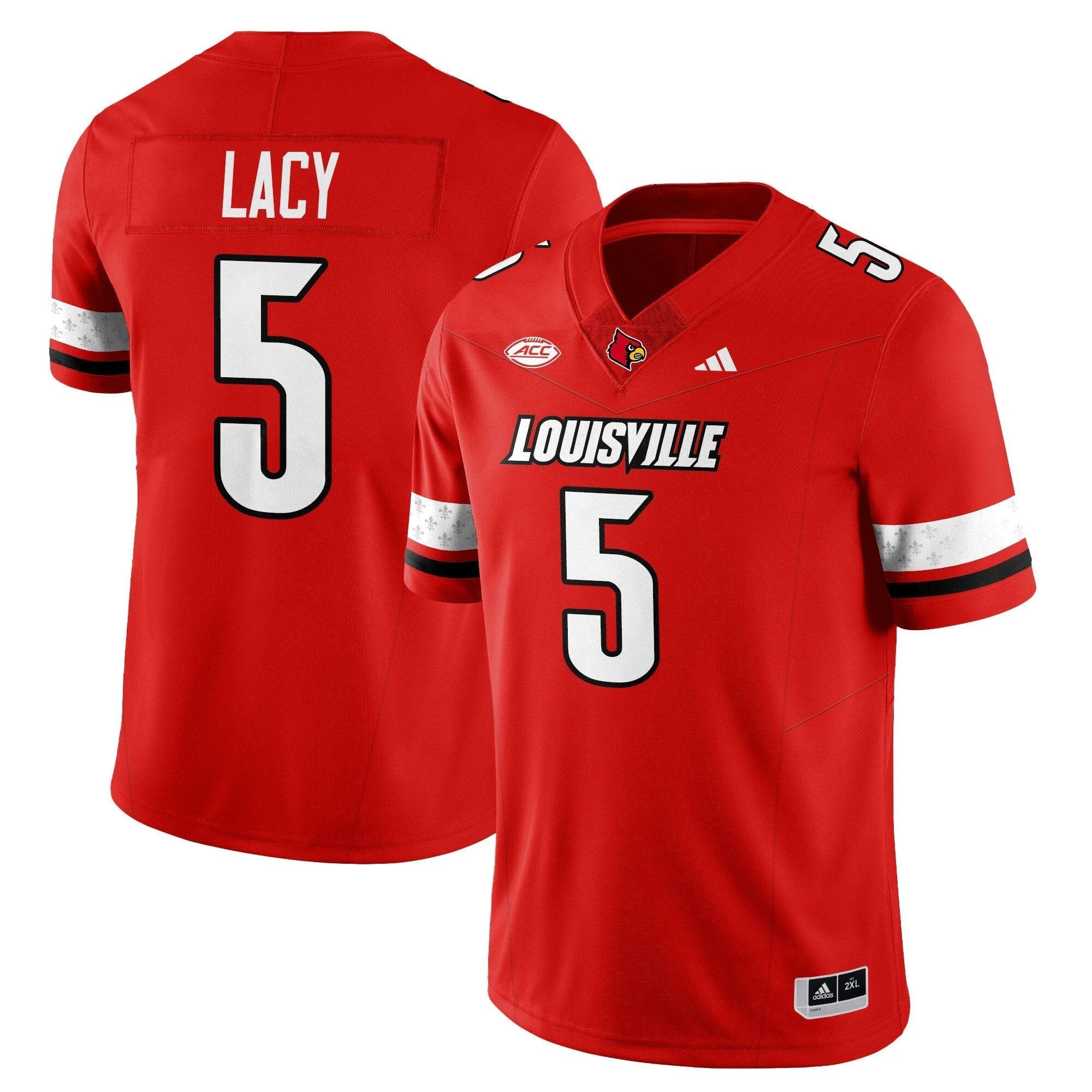 Caullin Lacy Jersey #5 Louisville Football 2025 Vapor Limited Stitched Red by NCAA Football Jersey