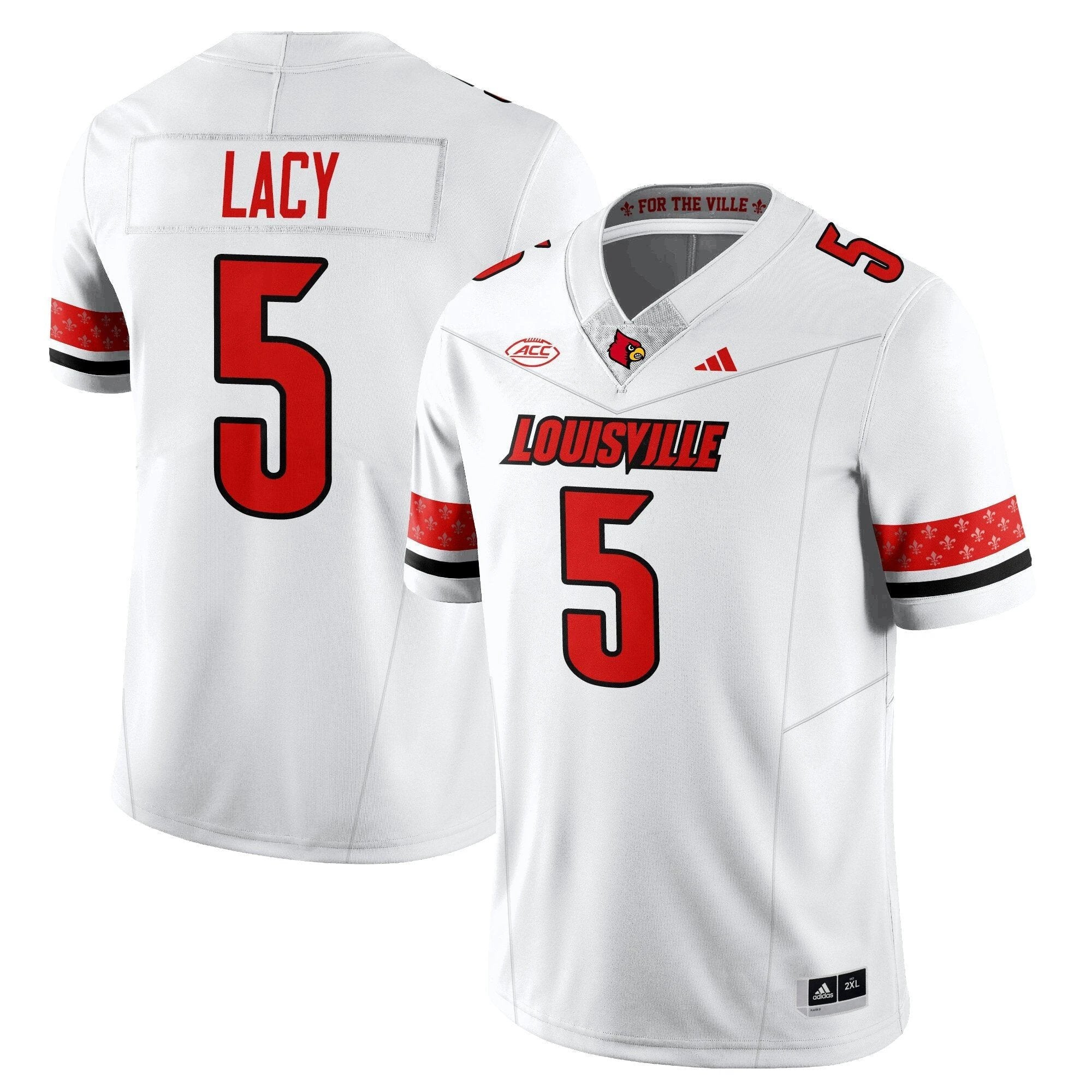 Caullin Lacy Jersey #5 Louisville Football 2025 Vapor Limited Stitched White by NCAA Football Jersey