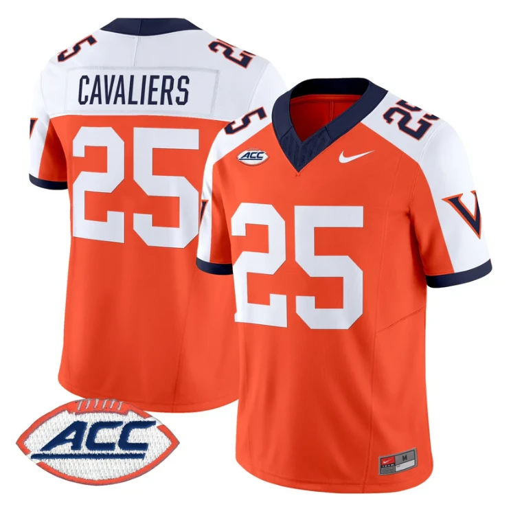 Cavaliers Jersey #25 Virginia Cavaliers 1995 Throwbacks Stitched Orange Alternate by NCAA Football Jersey