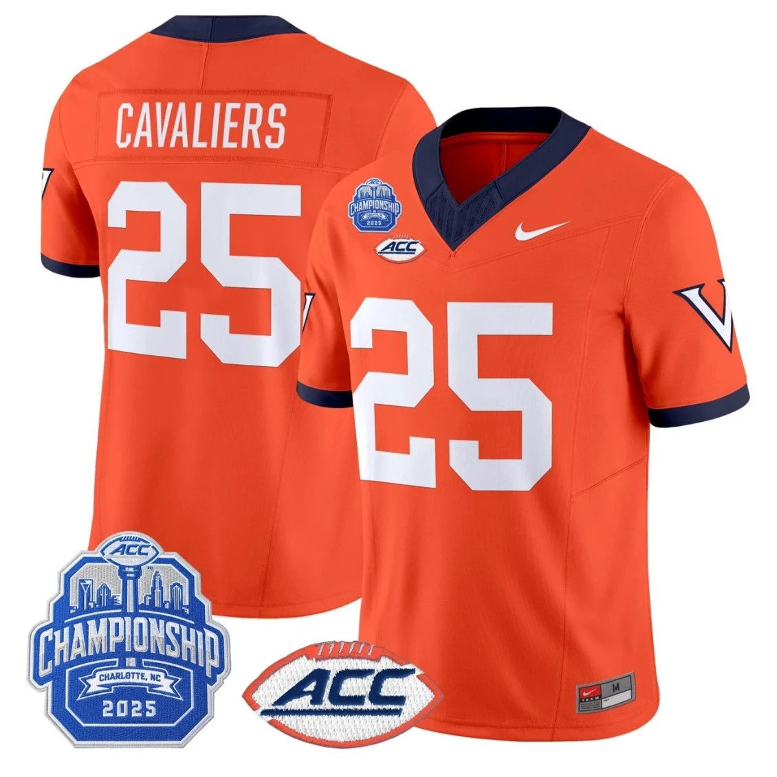 Cavaliers Jersey #25 Virginia 1995 Throwbacks 2025 ACC Championship by My Store NCAA Football Jerseys
